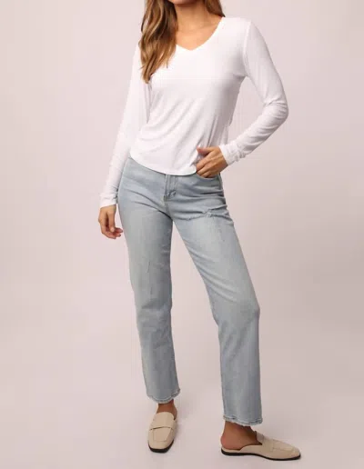Another Love Sophie Rib Tee In White