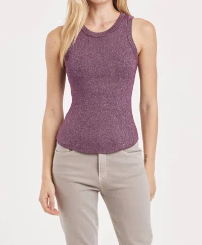 Another Love Sparkle Rib Tank Top In Blackberry