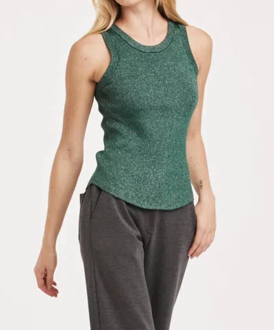 Another Love Sparkle Rib Tank Top In Clover