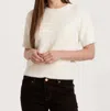 Another Love Suzie Fuzzy Short Sleeve Sweater Top In Vintage Cream In Multi