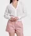 Another Love Sylvie Diamond Pattern Crochet Cardigan In White In White