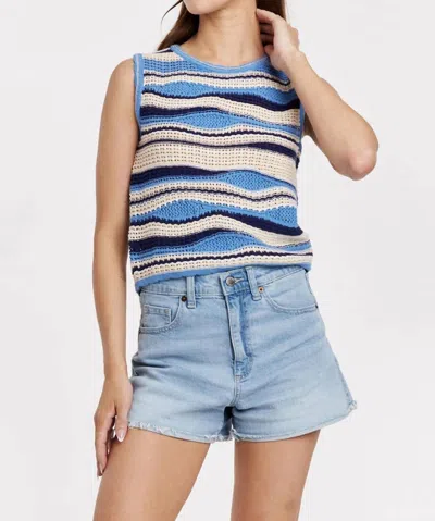 Another Love Sylvie Sweater Tank Top In Stormy Blue In Multi