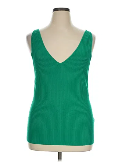 Pre-owned Another Love Tank Top Green Plunge Neckline Tops