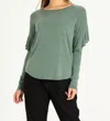 Another Love Tanya Long Sleeve Top In Thyme