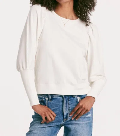 Another Love Tara Puff Long Sleeve Tee In Sea Salt In Blue