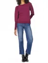 Another Love Tara Puff Sleeve Sweatshirt In Bordeaux In Blue