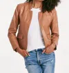 Another Love Trinity Faux Leather Jacket In Saddle In Multi