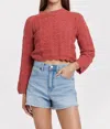 Another Love Uma Long Sleeve Sweater In Dark Cherry In Red