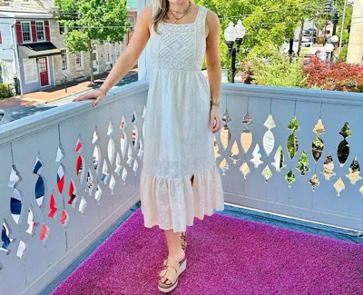 Another Love Vintage Embroidered Tank Dress In Cream In White