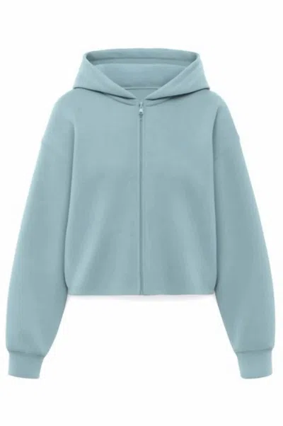 Another Love Women's Kaia Zip Up Hoody In Hazy Aqua In Blue