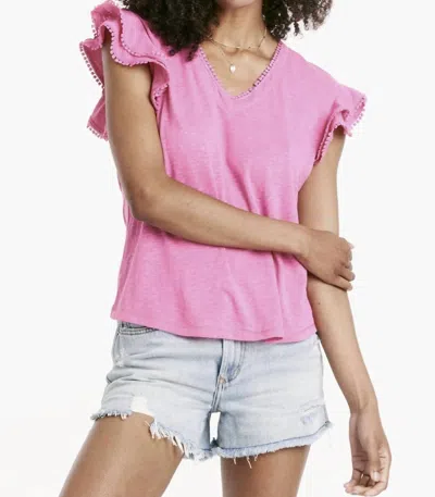 Another Love Women's Oslo Petal Sleeve Top In Pink
