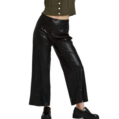 Another Love Women's Sparkle Wide Leg Leather Pants In Black