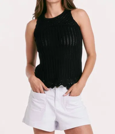 Another Love Xena Scallop Hem Tank Top In Black