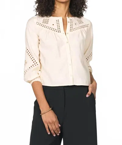 Another Love Ziya Long Sleeve Top In Cream In White