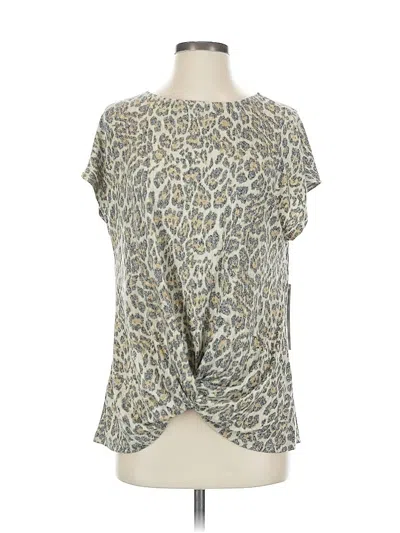 Pre-owned Another Reason Short Sleeve Blouse In Silver