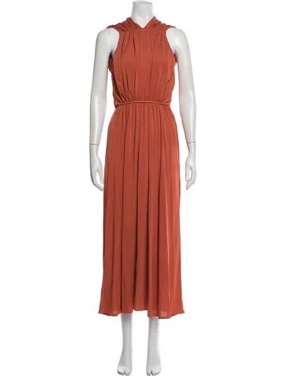 Pre-owned Another Tomorrow Asymmetrical Long Dress In Orange
