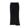 Another Tomorrow Asymmetrical Twist Skirt In Black