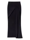 Another Tomorrow Asymmetrical Twist Skirt In Black