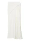 Another Tomorrow Asymmetrcal Twist Crepe Skirt In Weiss