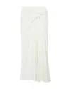 Another Tomorrow Asymmetrcal Twist Crepe Skirt In White