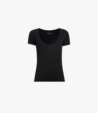 Another Tomorrow Ballet Scoop Tee In Black