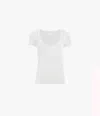 Another Tomorrow Ballet Scoop Tee In Vanilla