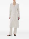 Another Tomorrow Belted Jersey Robe In White