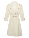 Another Tomorrow Belted Soft Long Trench Coat In Neutrals