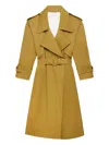 Another Tomorrow Belted Trench Coat In Nude