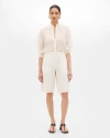 Another Tomorrow Gingham Bermuda Pant In White