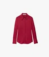 Another Tomorrow Bias Seamed Shirt In Ruby