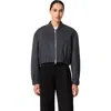 Another Tomorrow Bomber Jacket Light Grey Melange In Gray