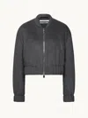 Another Tomorrow Bomber Jacket Light Grey Melange In Gray