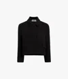 Another Tomorrow Boucle Cocoon Jacket In Black