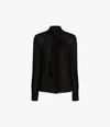 Another Tomorrow Bow Blouse In Black