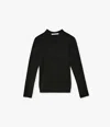 Another Tomorrow Button Sleeve Pullover In Black