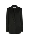 Another Tomorrow Oversized Twill Blazer In Black