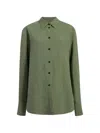 Another Tomorrow Button-front Shirt In Green