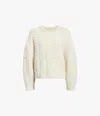 Another Tomorrow Cable Knit Cocoon Sweater In Cream