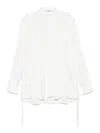Another Tomorrow Bias Button Side Shirt In White