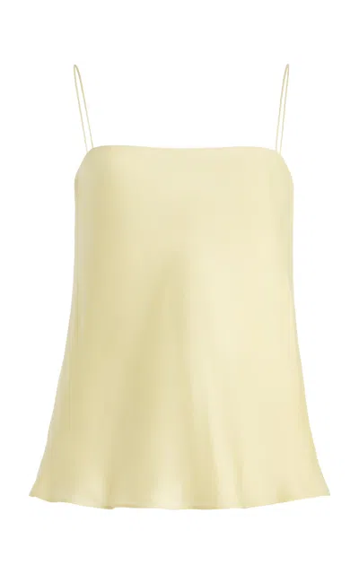 Another Tomorrow Camisole Silk Top In Yellow