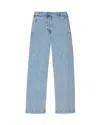 Another Tomorrow Carpenter Denim Wide-leg Pants In Light Wash Denim