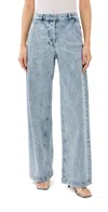 Another Tomorrow Carpenter Denim Wide-leg Pants In Light Blue Wash