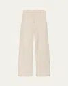 Another Tomorrow Carpenter Denim Wide Leg Pants In Ecru