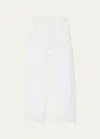 Another Tomorrow Carpenter Denim Wide-leg Pants In Off White