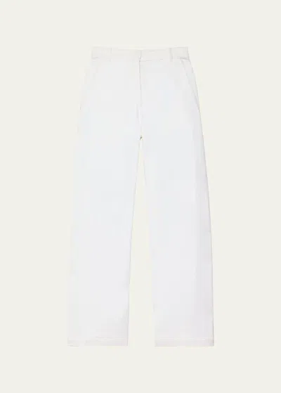 Another Tomorrow Carpenter Denim Wide-leg Pants In Off White