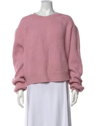 Pre-owned Another Tomorrow Cashmere Crew Neck Sweater In Pink