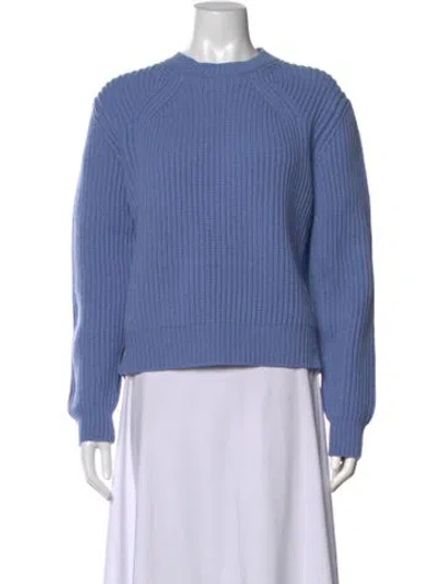 Pre-owned Another Tomorrow Cashmere Crew Neck Sweater W/ Tags In Blue