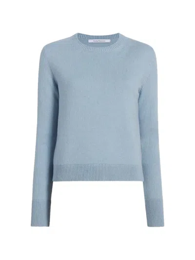 Another Tomorrow Cashmere Crew-neck Sweater In Blue