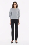 Another Tomorrow Cashmere Knit Sweatshirt In Heather Grey